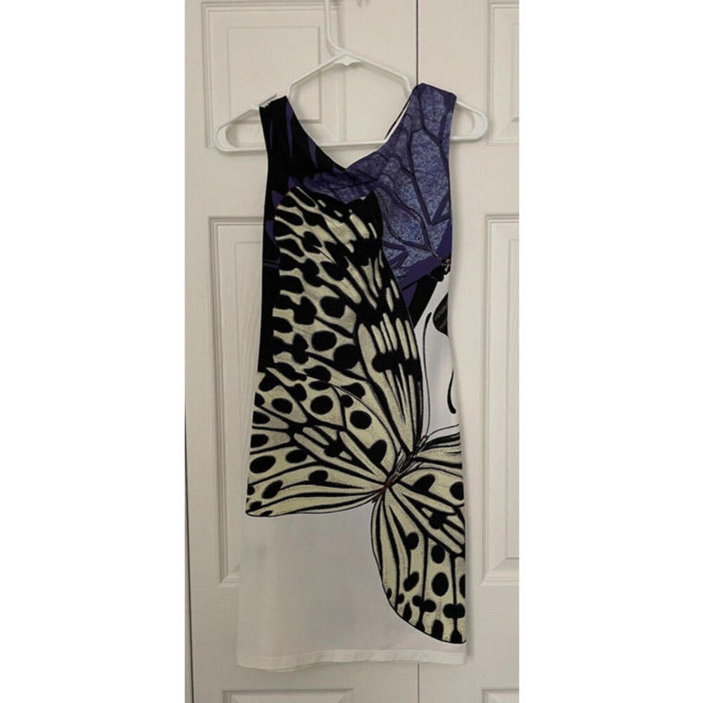 Roberto Cavalli Multicolor Butterfly Print Dress Size: 40 - Picture 2 of 9